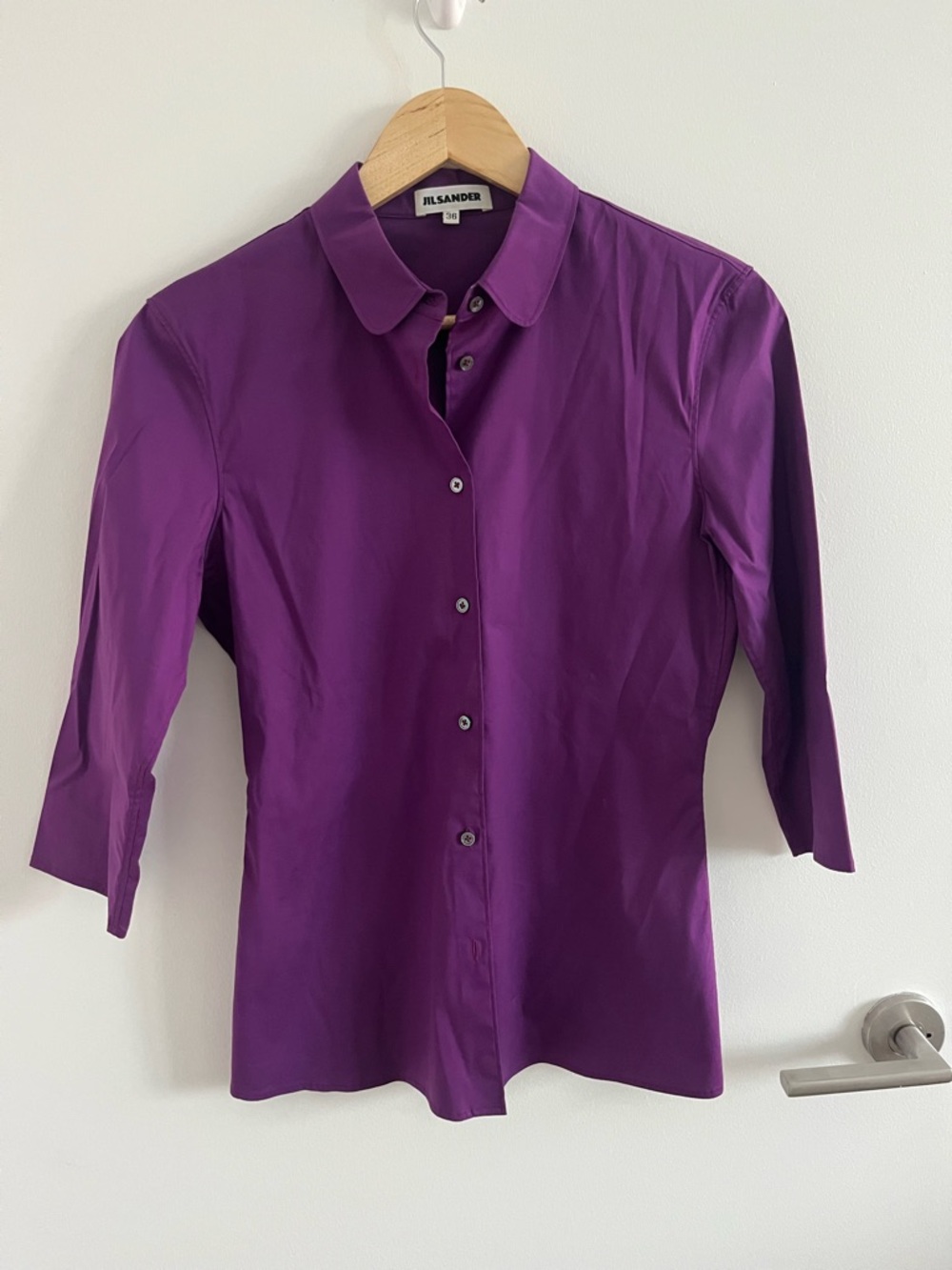 Jil Sander Deep Purple Button-Front Women's Shirt Size 36